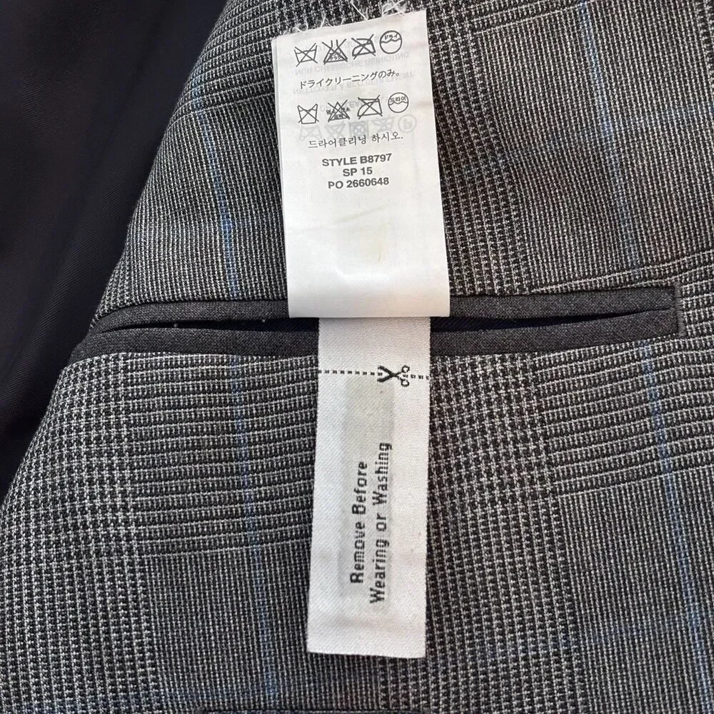 J. CREW 100% Wool Glen Plaid Ludlow Traveler Tollegno 1900 Italy Blazer Jacket